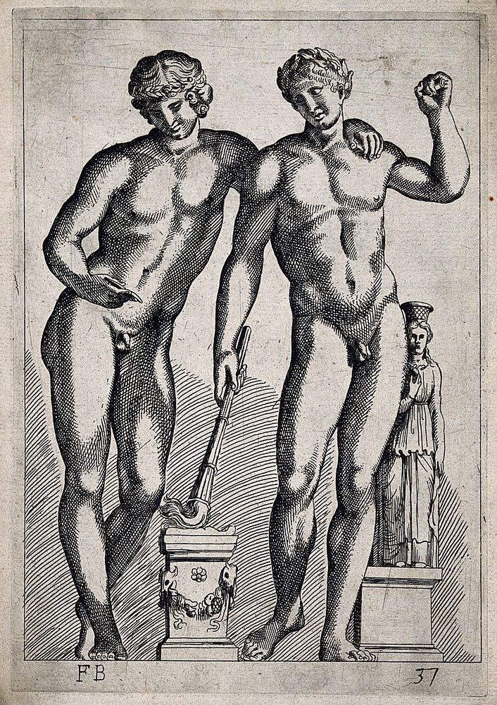 Castor and Pollux. Etching by F. Perrier.