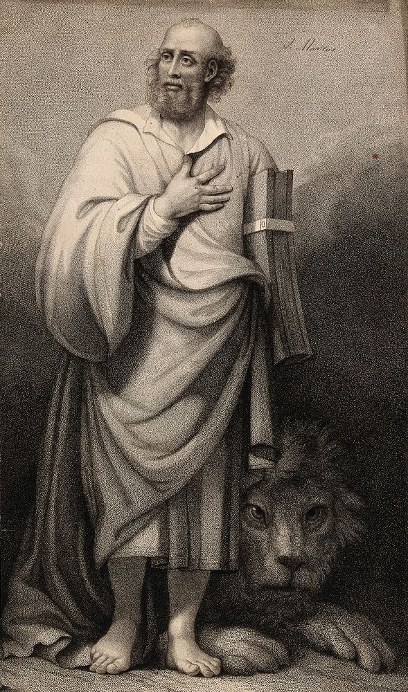 Saint Mark. Stipple engraving.