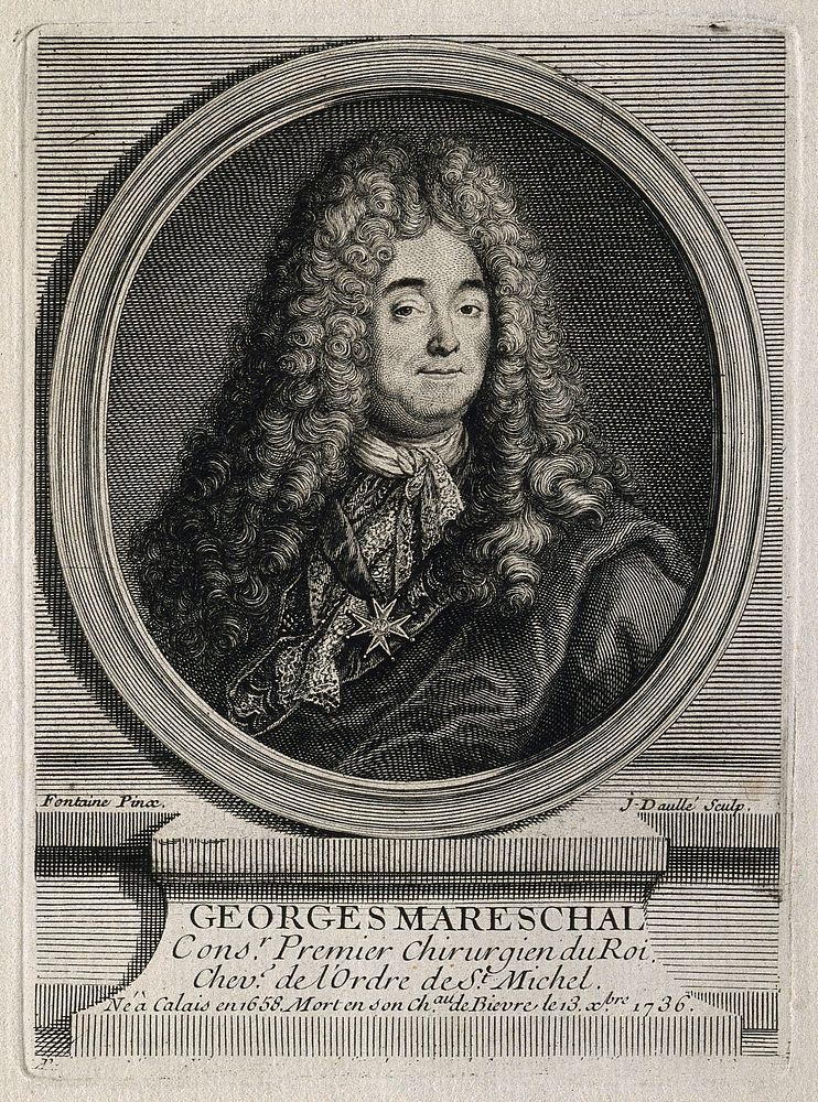 Georges Mareschal. Line engraving by J. Daullé after L. de Fontaine.