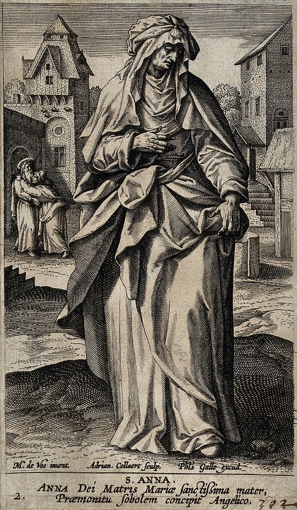 Saint Anne. Engraving by A. Collaert after M. de Vos.