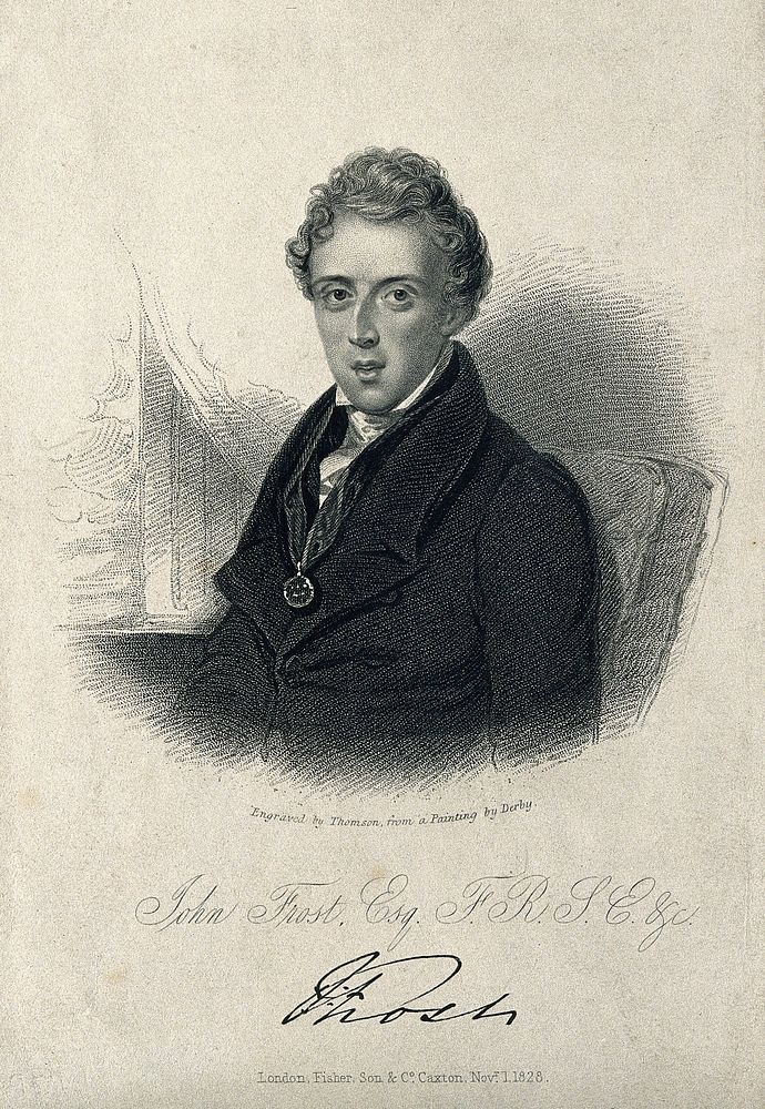 John Frost. Stipple engraving by J. Thomson, 1828, after W. Derby.