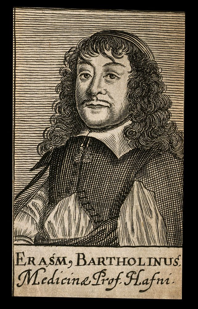 Erasmus Bartholin. Line engraving, 1688.