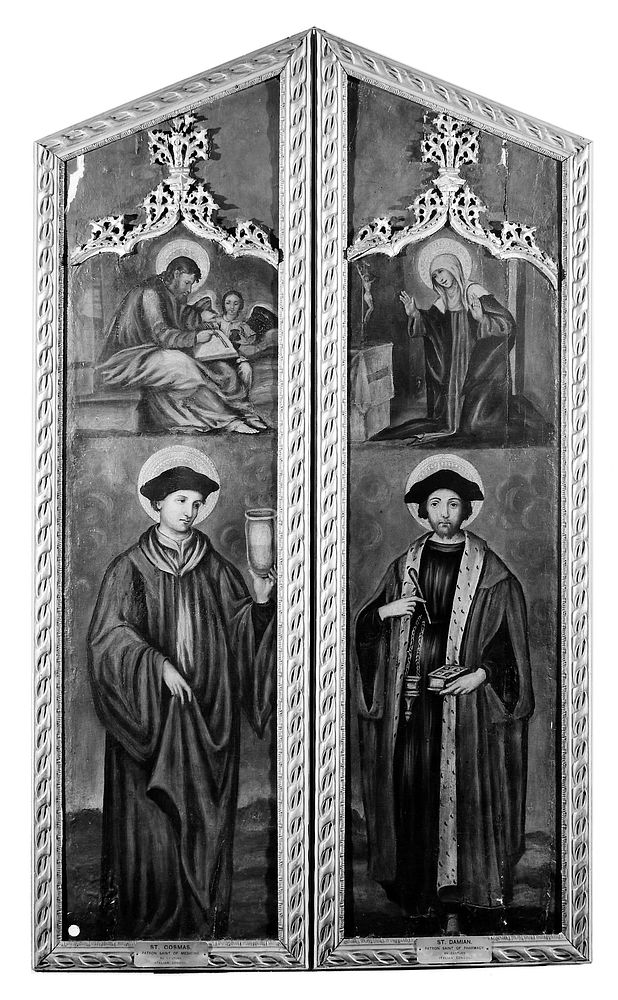 Saint Cosmas and Saint Damian. Oil paintings.