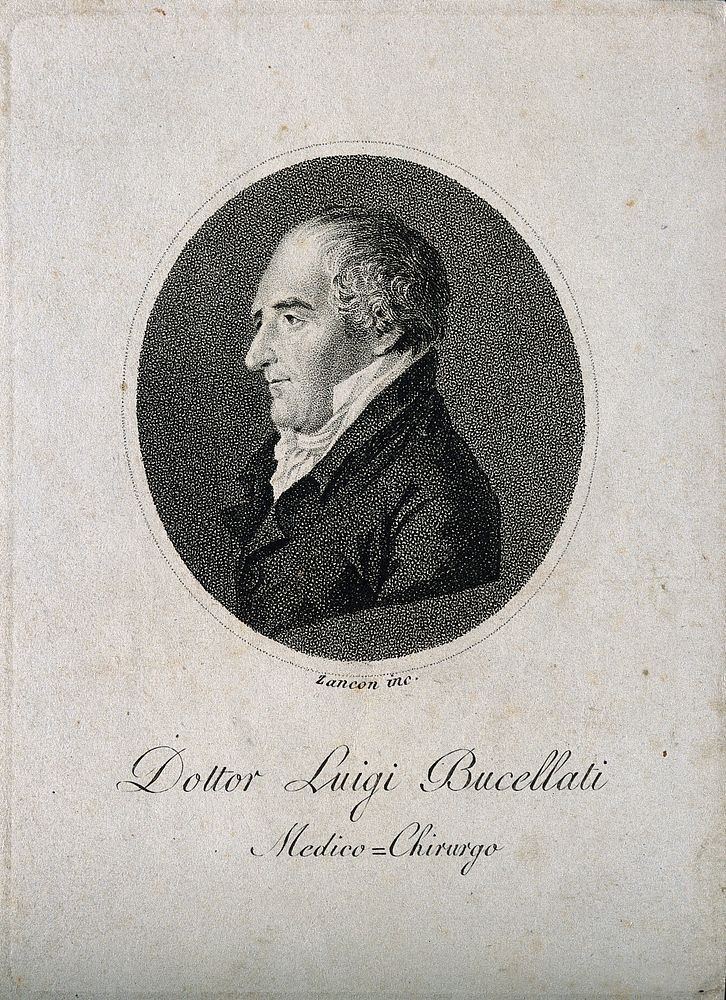 Luigi Bucellati. Stipple engraving by G. Zancon.