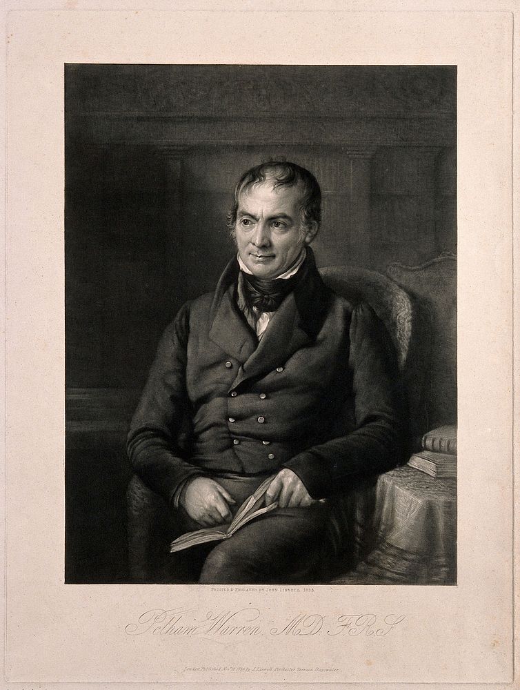 Pelham Warren. Mezzotint by J. Linnell, 1836, after himself, 1835.