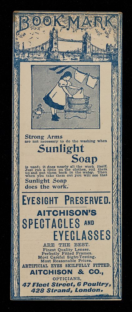 Bookmark : Strong arms are not necessary to do the washing when Sunlight Soap is used.