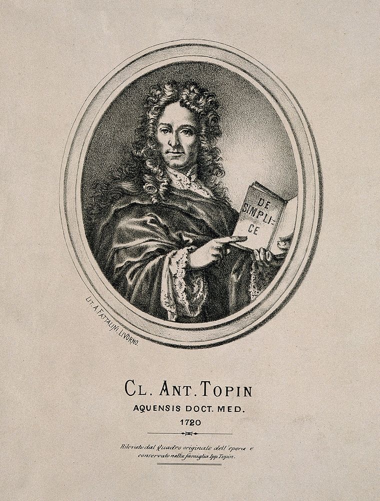 Claude Antoine Topin. Lithograph by A. Fattalini.