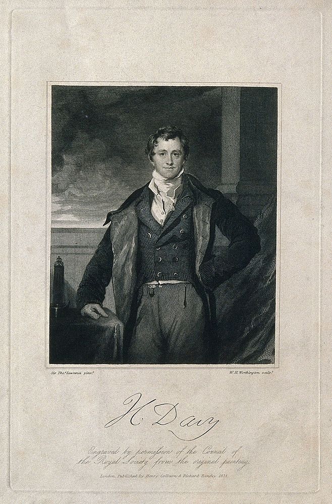Sir Humphry Davy. Stipple engraving by E. Scriven after Sir T. Lawrence, 1810/11.