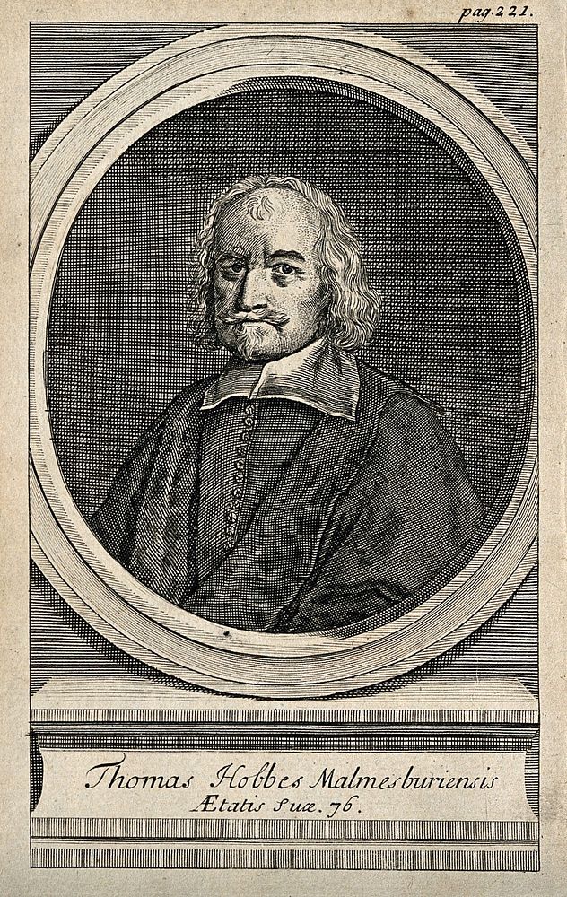 Thomas Hobbes. Line engraving.