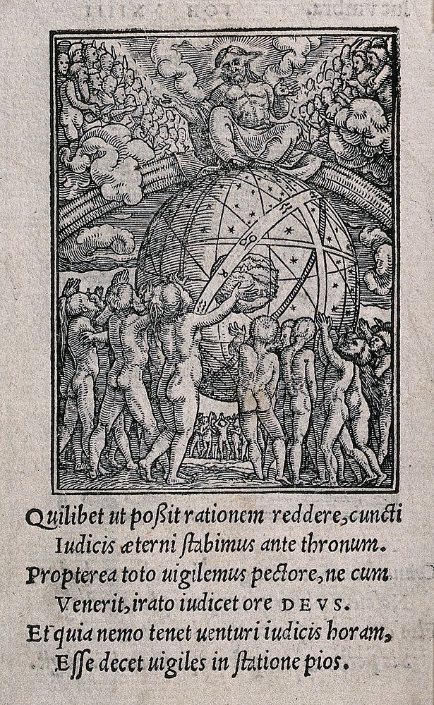 The dance of death: the last judgment. Woodcut by Hans Holbein the younger.