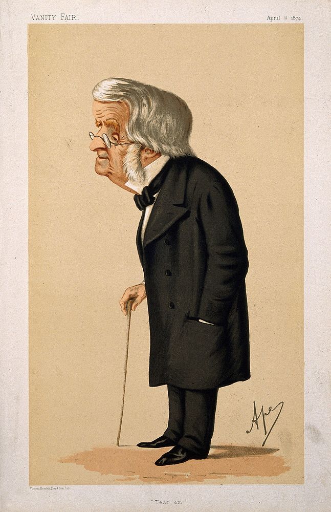 John Arthur Roebuck. Chromolithograph by Vincent Brooks, Day and Son after Ape (C. Pellegrini), 1874.