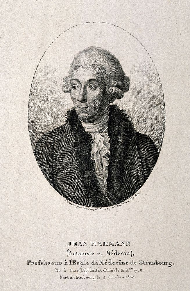Jean Hermann. Stipple engraving by A. Tardieu after C. Guérin.