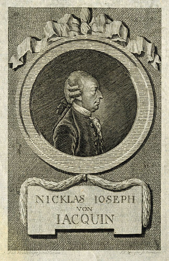 Nicholas Joseph, Freiherr von Jacquin. Line engraving by J.C. Krüger after J. Kreitzinger.