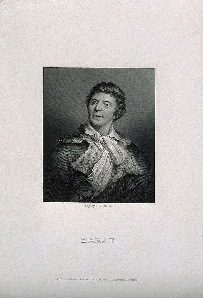 Jean Paul Marat. Lithograph by W. H. Egleton after J. Boze, 1793.
