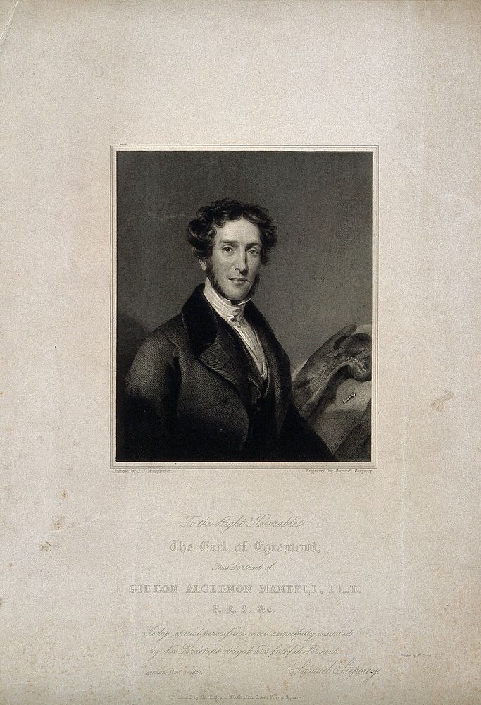Gideon Algernon Mantell. Stipple engraving by S. Stepney, 1837, after J. J. Masquerier.