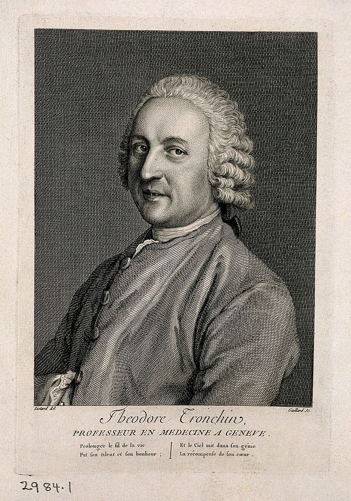 Théodore Tronchin. Line engraving by R. Gaillard, 1782, after J.E. Liotard.