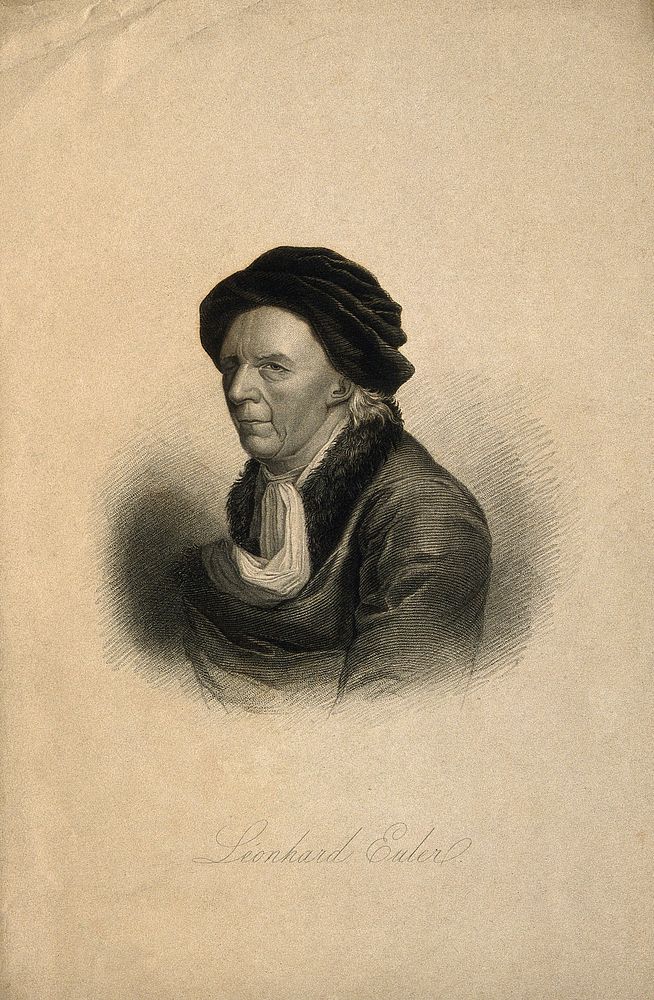 Leonhard Euler. Stipple engraving after J. Darbes.