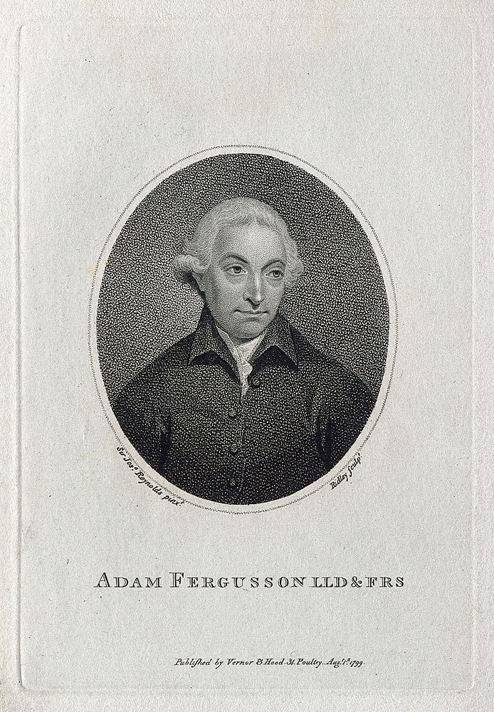 Adam Ferguson. Stipple engraving by W. Ridley, 1799, after Sir J. Reynolds.