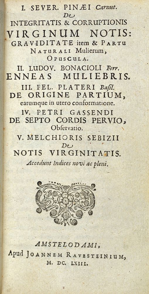 S. Pinaeus, De integritatis et corruptionis virginum...