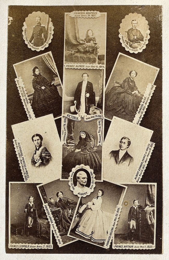 Queen Victoria and her family: a composition carte de visite. Photograph.