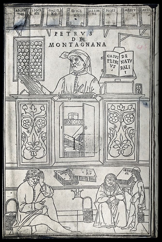 Petrus de Montagnana. Photograph after a woodcut, 1495.