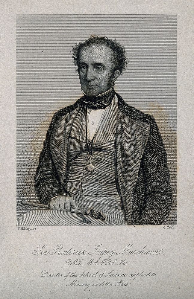 Sir Roderick Impey Murchison. Stipple engraving by C. Cook after T. H. Maguire, 1849.