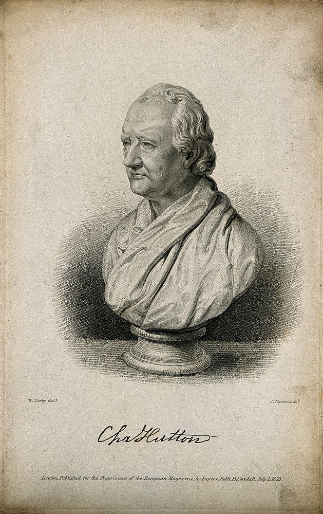 Charles Hutton. Stipple engraving by J. Thomson, 1823, after W. Derby after S. Gahagan.