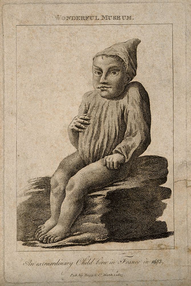 A giant child. Engraving, 1805.