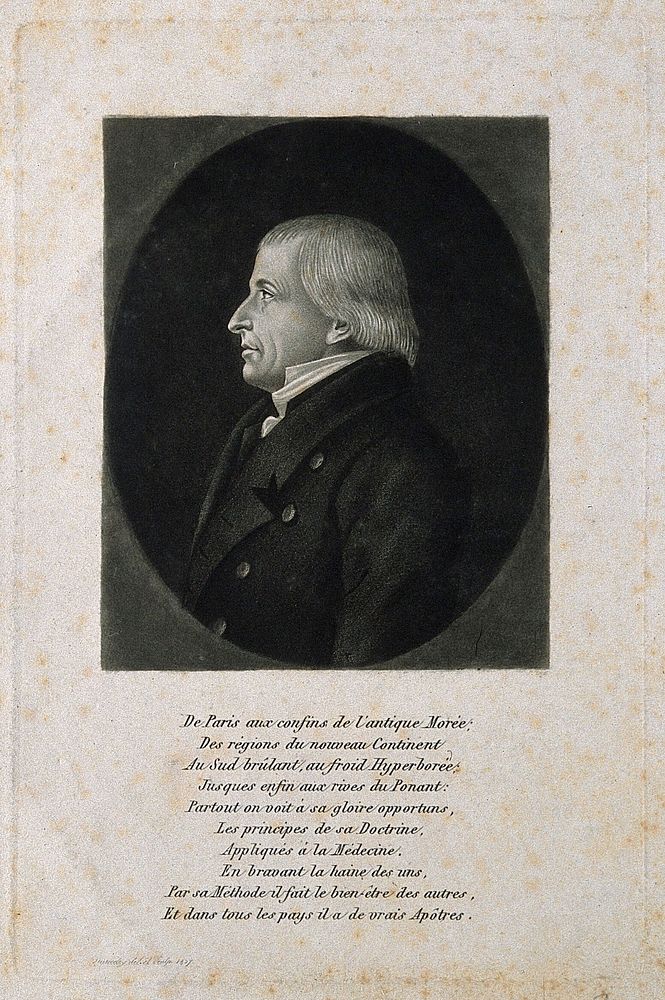 Louis Leroy. Mezzotint by E. Quénédey, 1827, after himself.