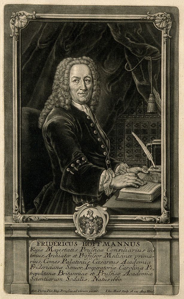 Friedrich Hoffmann II. Mezzotint by J. J. Haid after A. Pesne.