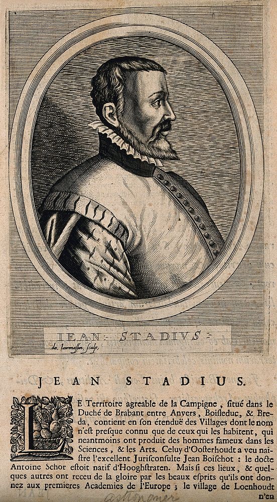 Jean Stadius. Line engraving by N. de Larmessin.