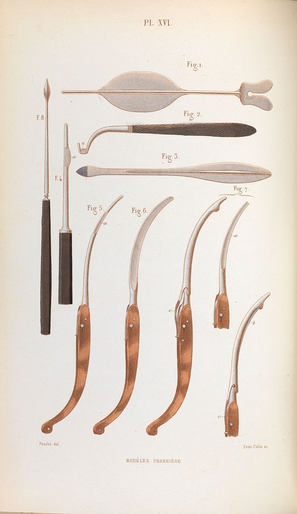Plate XVI, Surgical instruments