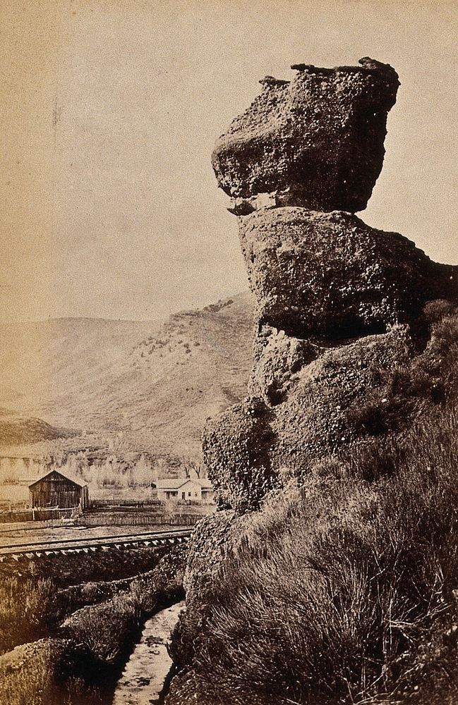 Pulpit Rock, near Echo City, Utah. Photograph, ca. 1880.