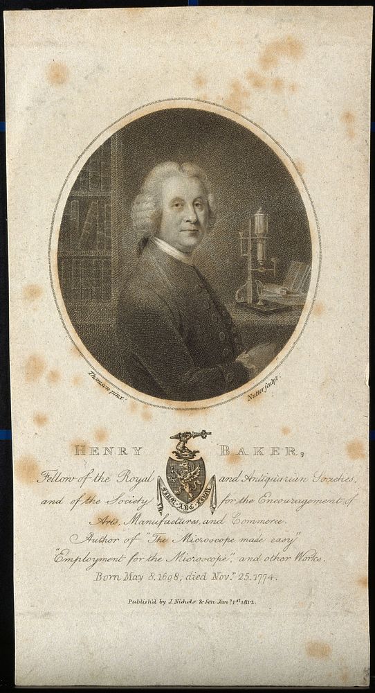 Henry Baker. Stipple engraving by W. Nutter, 1812, after J. Thomson.