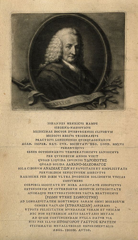 Johann Heinrich Hampe. Mezzotint by T. Burke after A. Kauffmann and letterpress.