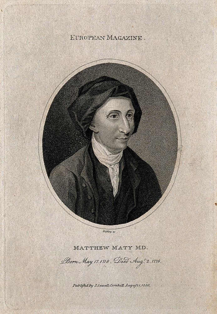 Matthew Maty. Stipple engraving by W. Ridley, 1800.