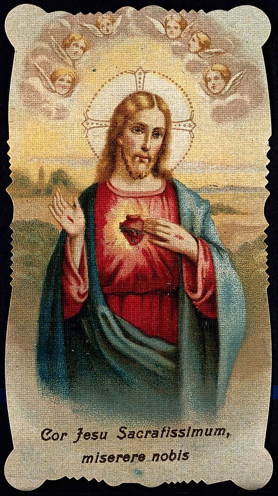 Christ showing his Sacred Heart. | Free Photo Illustration - rawpixel