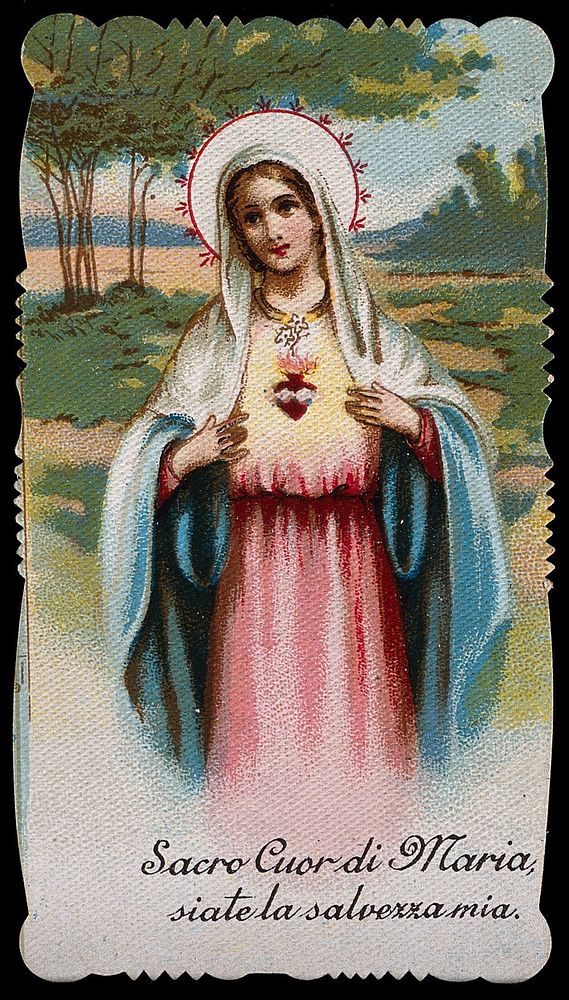 Saint Mary (the Blessed Virgin). Colour photogravure.