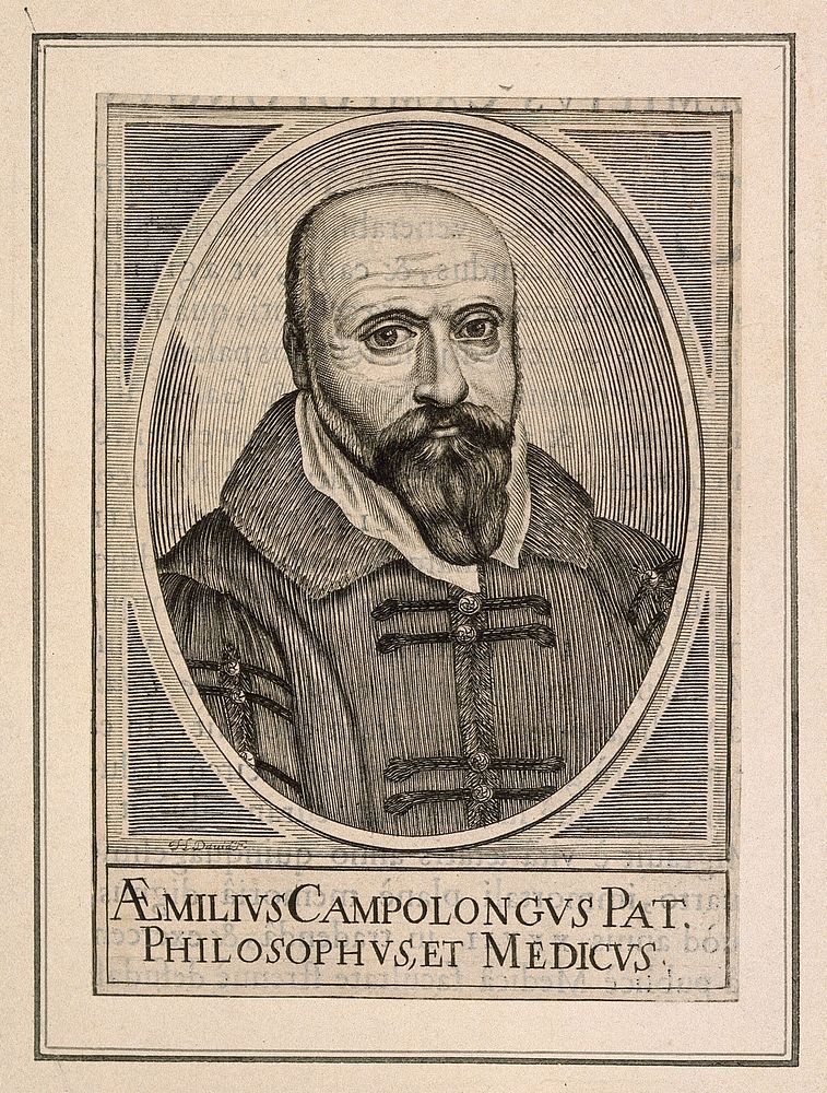 Emilio Campolongo. Line engraving by H. David, 1630.