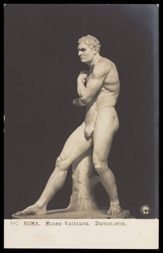 Damoxenus. Photographic postcard after Antonio Canova, 193-.