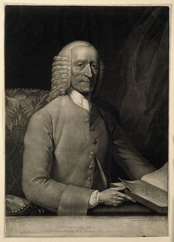 John Fothergill. Mezzotint by V. Green, 1781, after G. Stuart.
