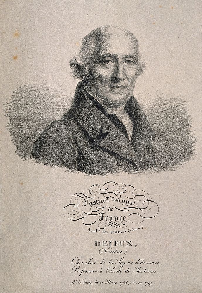 Nicolas Deyeux. Lithograph by J. Boilly, 1822.