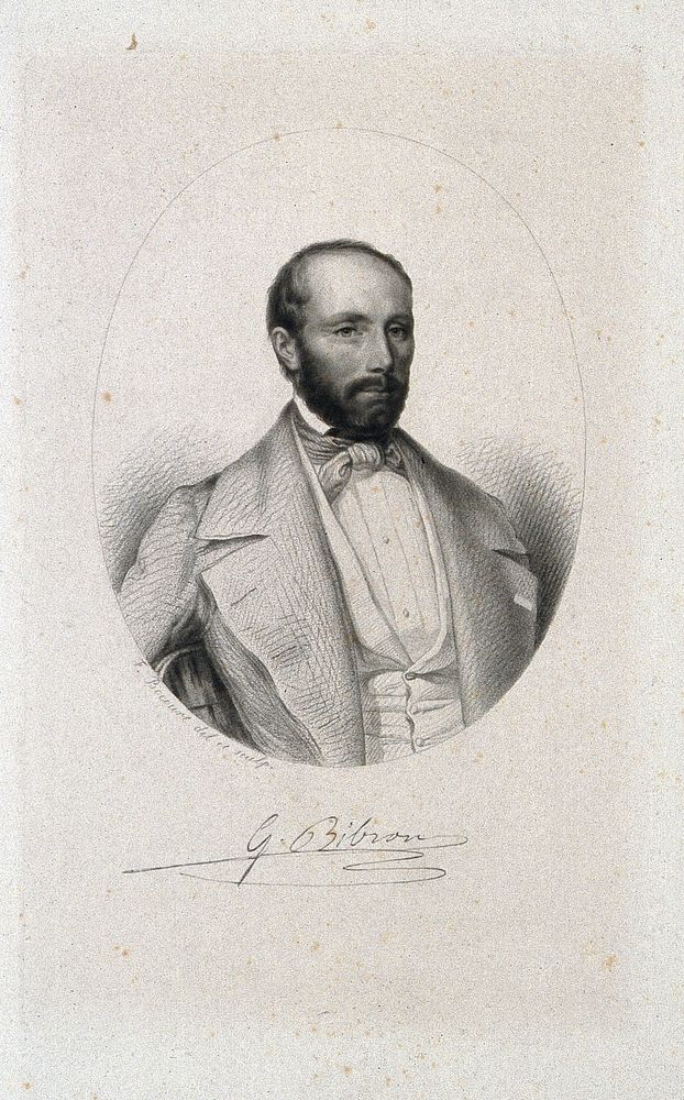 Gabriel Bibron. Stipple engraving by Bocourt after himself.