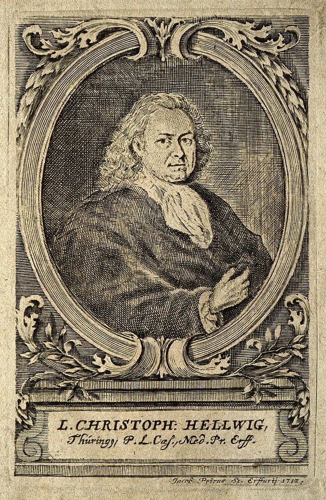 Christoph von Hellwig. Line engraving by J. Petrus, 1713.