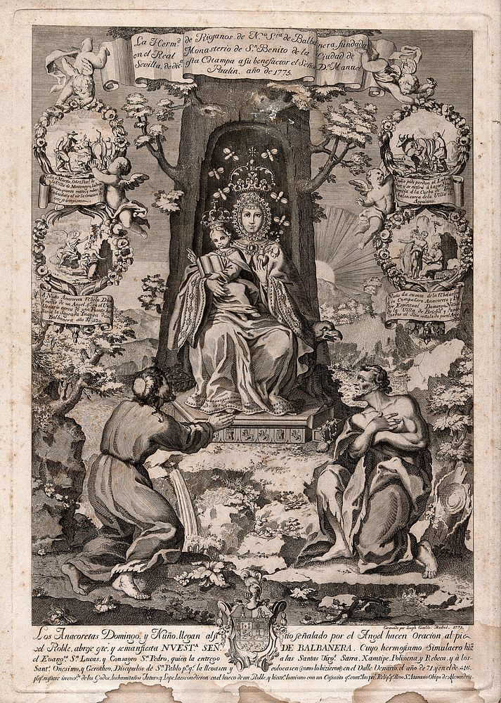 The Virgin of Balbanera at Seville. Etching by Joseph Giraldo, 1775.