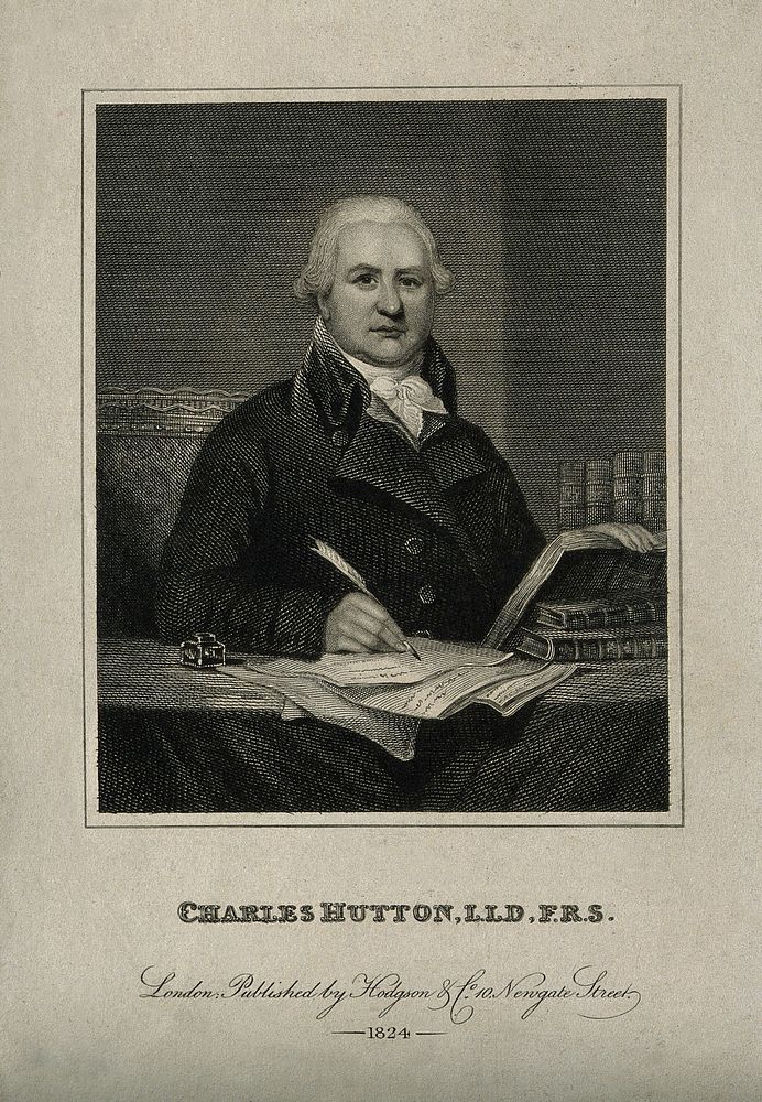 Charles Hutton. Stipple engraving, 1824, after H. Ashby.