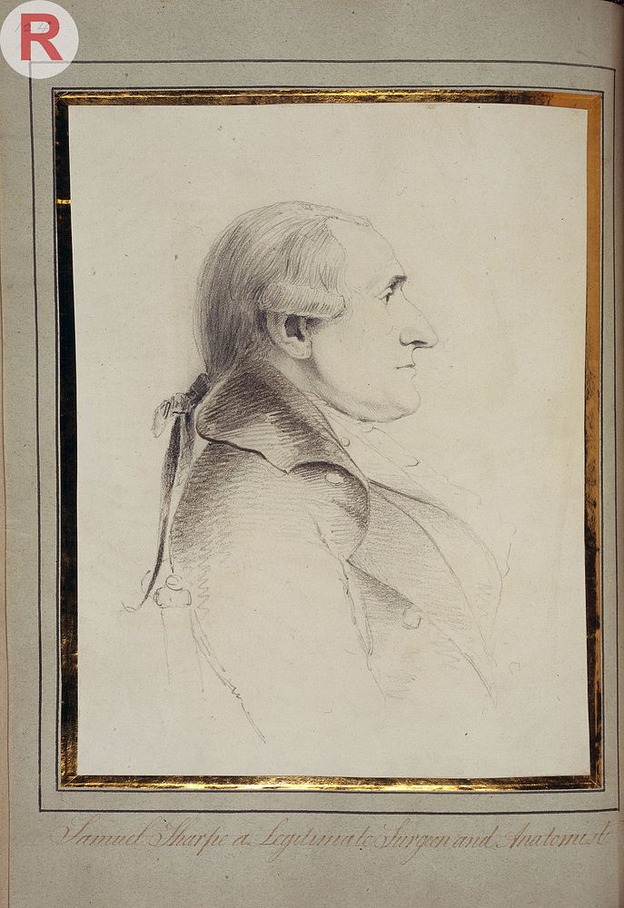 Samuel Sharp, surgeon. Drawing attributed to G. Dance.