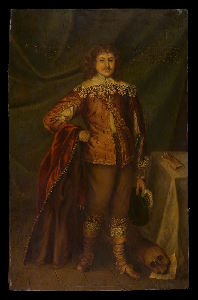 A man designated as Frederick Stevenson, physician "to the 9th foot regiment". Oil painting, ca. 1900 .
