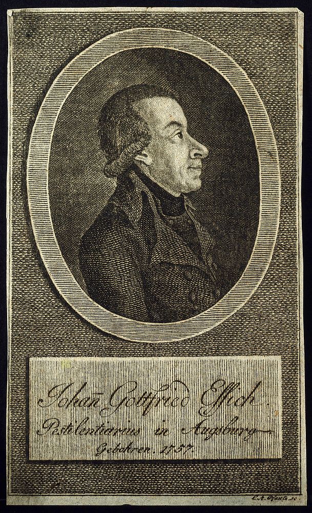 Johann Gottfried Essich. Line engraving by C.A. Pfautz.