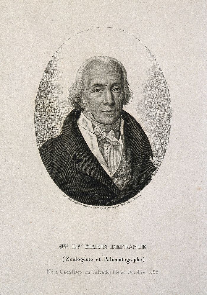 Jacques-Louis Marin de France. Stipple engraving by A. Tardieu, 1827, after himself.